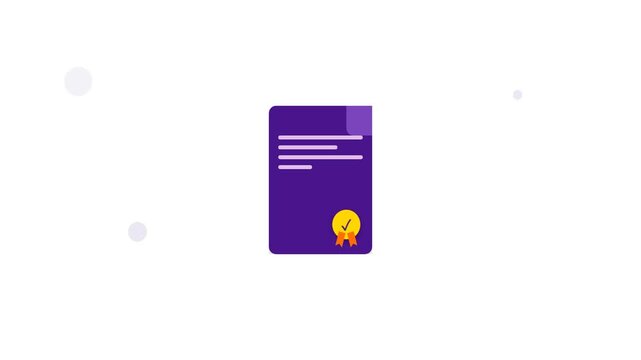 Minimalist Purple Document Icon Animation for Business and Digital Content on White Background