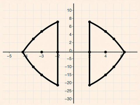 Reflection Symmetry Diagram with Mirrored Geometric Shapes on Coordinate Grid