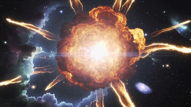 Massive Stellar Explosion Surrounded by Glowing Energy Waves