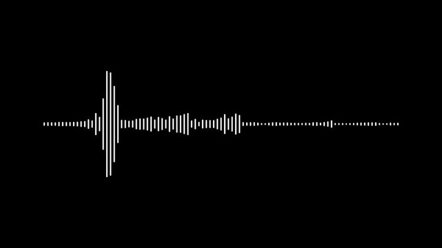 White music equalizer audio spectrum visualizer on black screen background, Abstract audio sound visualizer wave spectrum animation, audio waveform with frequency animated lines. 4k video