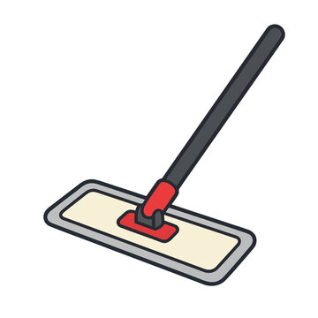 Flat mop with handle
