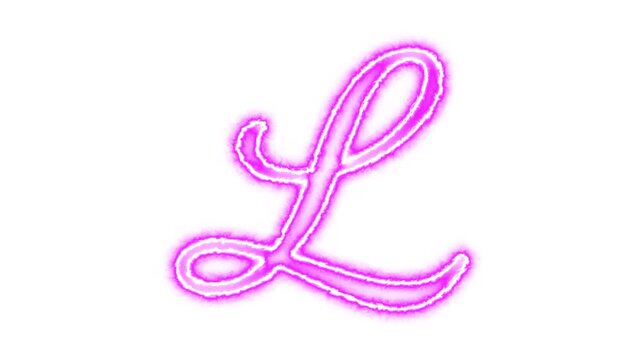 Elegant Black Script Letter L &ndash; Handwritten Calligraphy Alphabet on Transparent Background