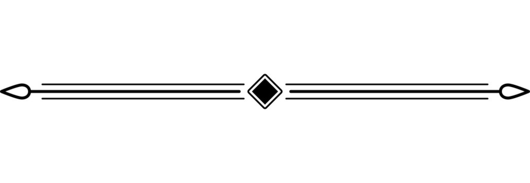 Vintage divider line simple ornamental border element for text design