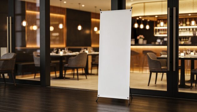 Blank vertical x banner stand mockup, roll up standee, banner, popup, poster, display, mockup, menu, ad, sign, promo, board, holder, frame, store, cafe, shop
