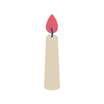 Candle with flame