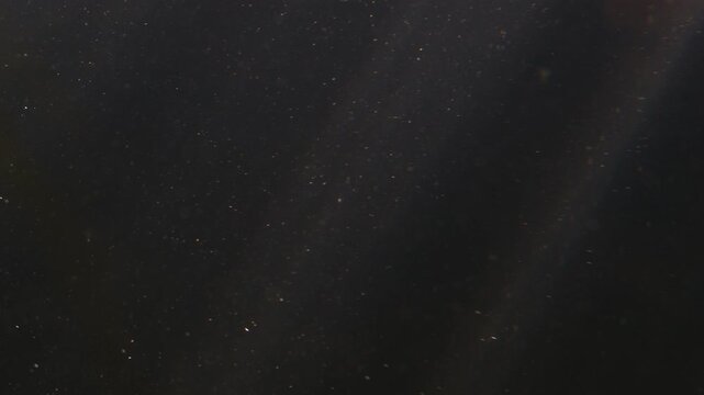Floating dust particles in water illuminated by soft light rays against a dark moody background texture