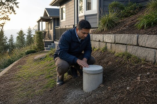 Geotechnical slope inclinometer monitoring - a residential hillside monument inspected