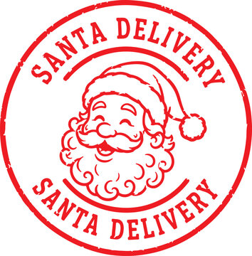 vector grunge rubber stamp with Santa Claus