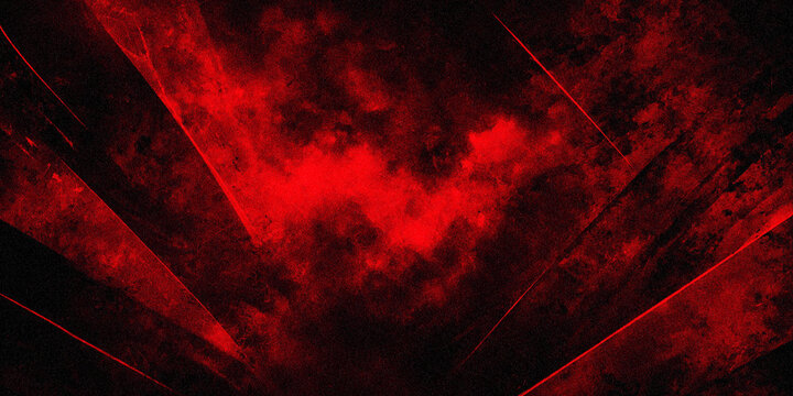 Abstract red cosmic explosion with vibrant energy patterns in dark space