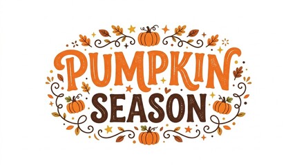 Pumpkin season autumn celebration typography with copy space for marketing materials © kaneez