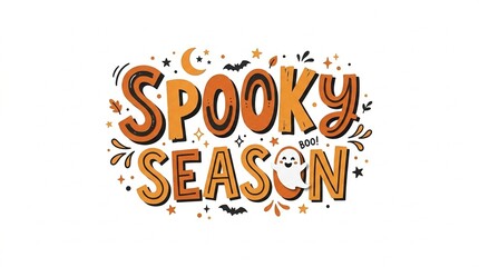 Spooky season Halloween celebration typography with copy space for marketing designs © kaneez