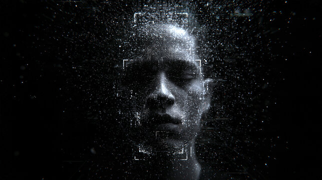 Facial Recognition Scan and Biometric Digital Identity Concept