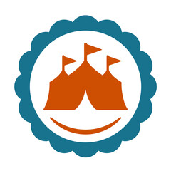 Fototapeta premium Circus Tents Icon with Flags