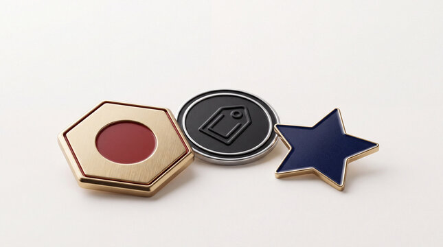 Metal badges star digital photo graphic