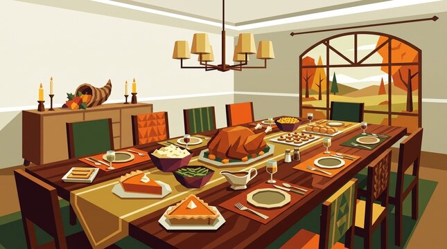 Table turkey digital photo graphic