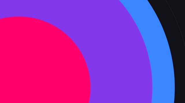 Flat color shape transitions with expanding circles wiping the full screen in green and teal