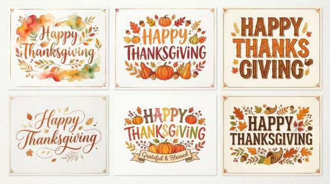 A collection of beautiful thanksgiving day greetings and festive autumnal designs for celebrations