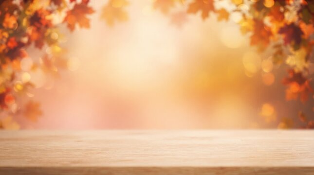A warm and festive thanksgiving backdrop autumn leaves and golden light for holiday celebrations