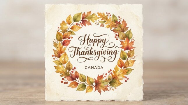 A beautiful thanksgiving wreath card celebrating gratitude family and the autumn harvest season