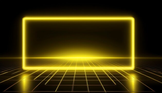 glowing yellow rectangle on black background