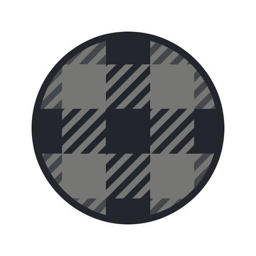 Circular buffalo plaid pattern