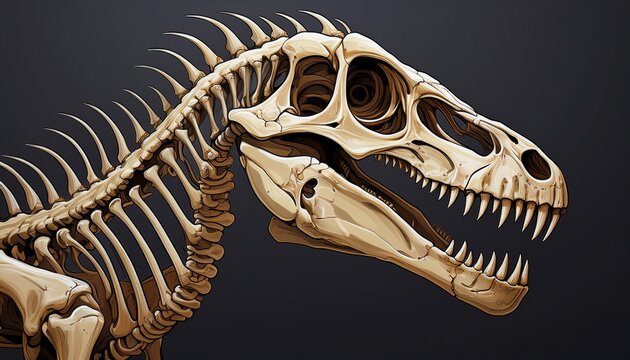 skeleton dinosaur isolated