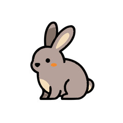 Fototapeta premium Simple grey rabbit illustration