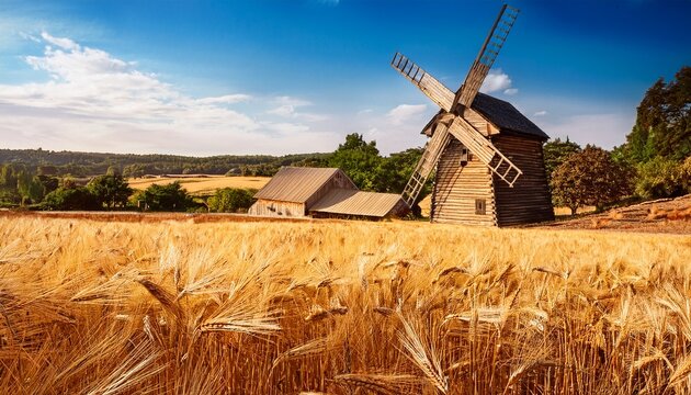 old mill and wheat village