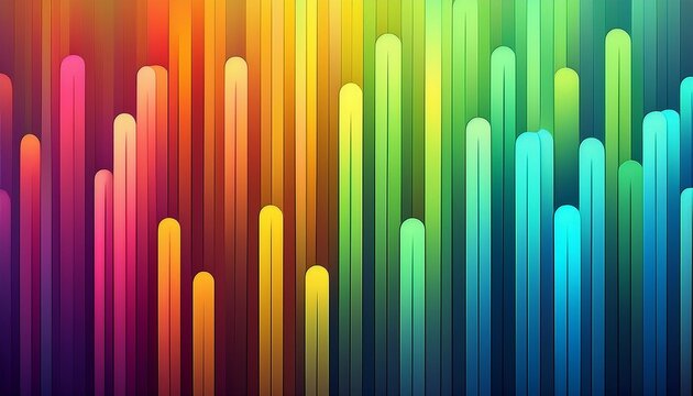 abstract gradient rounded bars arranged in descending columns