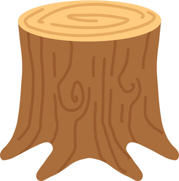 tree stump sticker element with wood grain for autumn digital planner illustration transparent PNG