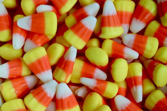 cluster of candy corn close up
