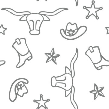 Texas cowboy seamless pattern