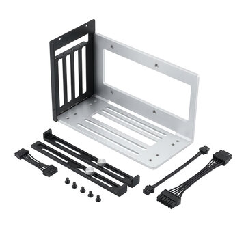 Computer graphics card mounting bracket kit isolated on transparent background
