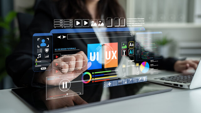Professional UI UX Designer Using Innovative Technology to Create Modern User Interfaces and Enhance Digital Experiences in a Contemporary Office Setting Fluxor.