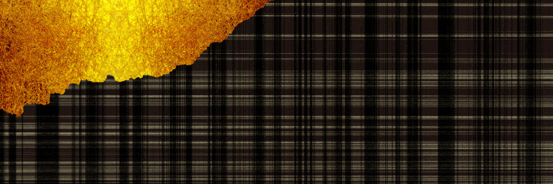 Abstract plaid pattern background with luxurious gold foil texture.