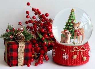 Christmas decorations and ornaments with a white background © Jessica