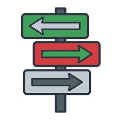 Directional signpost with arrows © cio