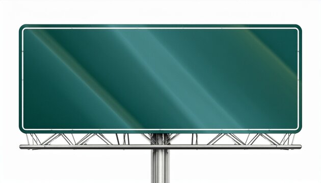 blank freeway sign isolated on white