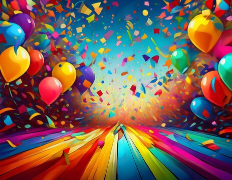 celebration and colorful confetti party abstract background