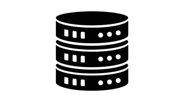Vector illustration of database server icon on a transparent background