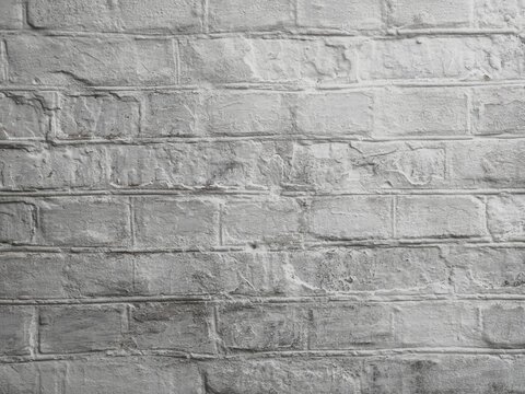 White painted old brick wall texture rustic whitewashed brickwork background