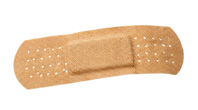 Adhesive bandage strip for wound care isolated on a transparent background for medical and healthcare concepts