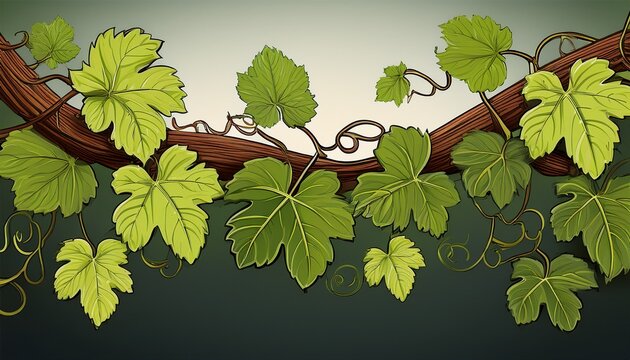 grape leaves vine plant hanging branch grapevine with tendrils