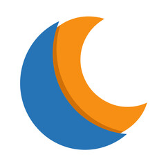 Blue and orange crescent shapes © siti