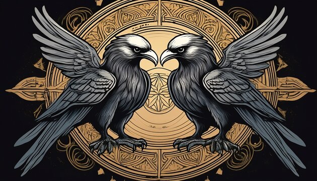 hugin and munin are odin s all seeing ravens scandinavian mythology