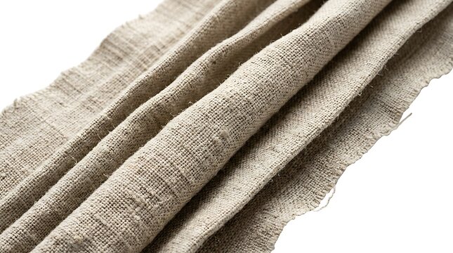 Natural grey linen fabric cloth texture with soft folds and woven pattern for fashion textile design and home decoration