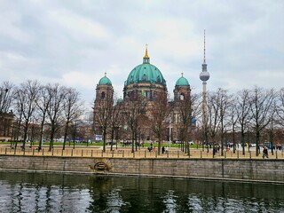 Berlin Cathedral (Berlin Dom) with Berlin TV Tower in the background © Visionary Content