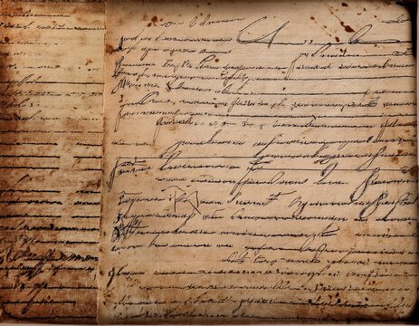 distressed grunge overlay of faded handwritten script on textured paper