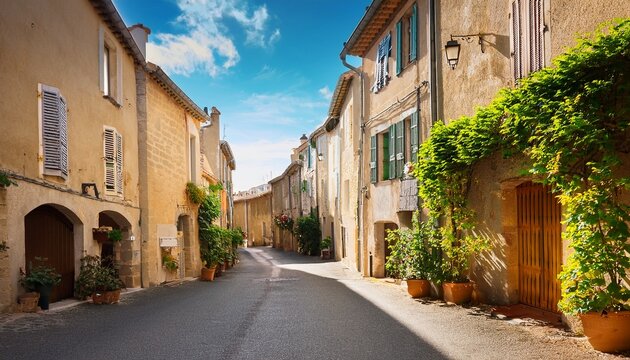 old town street of aix en provence at summer day france