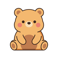 Obraz premium Stylized cartoon bear sitting